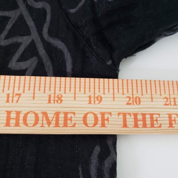 Chicos 0 Linen Silk Shirt Artsy Oversized Black Button Front Womens Size XS - Picture 9 of 10